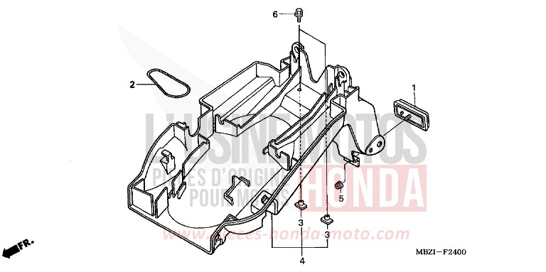 REAR FENDER (CB600F2/F22) for Hornet S FORCE SILVER METALLIC (NH411) from 2002